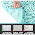 Miniatyrbillede 3 af 5: Skridsikker Bademåtte, Chenille Blød Mikrofiber Badeværelsesmåtte Maskinvaskbar, Vandabsorberende Bademåtte Komfortabel Gulvmåtte - Turkis, 40 x 60 cm