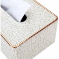 Miniatyrbild 5 av 5: Rektangulär läder servettlåda (Beige - Ice Cracks mönster) - Fei Yu