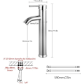 Miniatyrbilde 2 av 5: Vaskemixer, Baderom med Høy Vaskemixer for Vask eller Baderomsvask, Varmt og Kaldt Justerbar Vaskemixer, Forkrommet Messing (Sølvgrå).