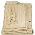 Miniatyrbillede 3 af 5: Hvid multifunktionel træ 13 gitter skrivebords kosmetisk børsteholder blyant opbevaringsboks kosmetisk børste display stativ