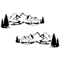 Miniatyrbilde 4 av 5: RV Bobil Side Body Sticker DIY Stor Fjell Tre Klistremerke Dekorasjon for Bil Caravan Tilhenger