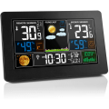Miniatyrbild 5 av 5: Termometer Väderstation Digital Vägg Bordsurväckarklocka Inomhus Utomhus Temperatur Luftfuktighet Barometer Trådlös Fjärrsensor Svart