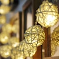Miniatyrbillede 4 af 5: LED Rattan Kuglelys, 5 m, 40 LED'er, Stænger, Vandtæt, IP44 Rattan Kugler, Lysguirlande, Julepynt til Bryllup, Plæne, Jul, Hjem,
