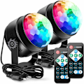 Miniatyrbilde 1 av 5: Discokule LED Discolys 6 Farger RGB LED Party Musikkstyrt Discolyseffekter Discolys 360° Lys