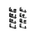 Miniatyrbillede 3 af 5: Heavy Duty Skydedørsguide, 8 i 1 Sort Kulstofstål Stopper Forsænket Bunddesign, Gulv og Dørpanel, Rulle Justerbar, vægmontering