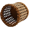 Miniatyrbillede 2 af 5: Rattan spisepinde håndlavet opbevaring ske arrangør holder blyanter organisation vase køkkenbord dekoration brun