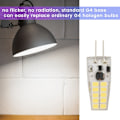 Miniatyrbillede 5 af 5: 10 stk. G4 LED-pære AC/DC12V-24V 3W LED G4-lys 20LED 360 strålevinkel lys 2835SMD erstatter 30W halogenlampe, kølig hvid