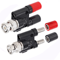 Miniatyrbillede 1 af 5: BNC Han-stik til Dobbelt 4mm Bananstik Adapter Audio Stik Audio Connector 2 stk