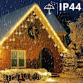 Miniatyrbild 3 av 5: Snöflinga Fönster, 4m 96 LED Gardinlampor Julbelysning med 8 Blinkande Lägen, LED Snöflinga Stränglampor, LED Gardinlampor för Jul