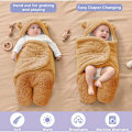 Miniatyrbillede 3 af 5: - Unisex Baby Swaddling Tæppe, Børnepleje Bunting Nest Sovepose, Hætte Swaddling Sovepose S(1-3 Måneder)