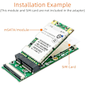 Miniatyrbillede 5 af 5: Mini PCI-E MSATA Fleksibelt Forlængerkabel med SIM-kortslot til Full Size og Half Size MSATA SSD (WIFIxWWANxWLAN Modul)