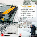 Miniatyrbillede 4 af 4: Bil Anti-Frost Isskraber med Handske Opvarmet og Vandtæt Forrude Squeegee Sneskraber Elastisk Indkapslet 2 PCS-