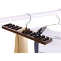 Miniatyrbillede 5 af 5: 10 Slots Slips Organizer Holder til Bælter og Halstørklæder i Robust Plastik til Skab - Brun