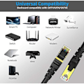 Miniatyrbilde 4 av 5: Cat 8 Ethernet-kabel, internetkabel med gullbelagte Rj45-kontakter 40 Gigabit/s-2000 Mhz bredbåndsnettverk-2m svart