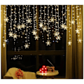 Miniatyrbilde 3 av 5: Lyslenker, Gardinlys, 4m 96 LED Juleledelys Snøflak 8 Lysmoduser, Vindudekorasjon, Jul, Bryllup, Bursdag, Hjem, Patio