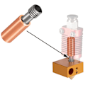 Miniatyrbilde 2 av 5: Titanlegering Kobber Halsdyse Varmestopp 4.1 Bore for 3 V2, Pro, CR10 Serie 3D-Skriver Delserie