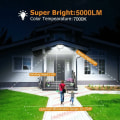Miniatyrbilde 3 av 5: Utsalg 50W Utendørs LED Flomlys med Bevegelsessensor, IP67 Vanntett LED Spotlight med Sensor, 5000LM 7000K Kald Hvit Utendørsbelysning, O