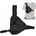 Miniatyrbillede 1 af 5: Walkie Talkie Taske, 10,2x6,69 Tommer Bærbar To-vejs Radiopose Walkie Talkie Vest Brystpose Sort Pose med Justerbar Rem To-vejs Radioer Bærende