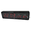 Miniatyrbild 4 av 5: LED Digital Väggklocka Stor Skärm Elektronisk Sovrum med Termometer Hygrometer Skrivbordsklocka Bordsur Grön