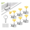Miniatyrbild 1 av 5: 6-pack Glidande Dörr- och Fönsterlås, Glidstopp för Barnsäkerhet, A