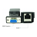 Miniatyrbilde 2 av 5: RJ45 til RS232, DB9 seriell port 9-pin hann til RJ45 hunn Cat5e/6 Ethernet/LAN utvide adapter (hunnhode)