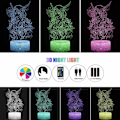 Miniatyrbild 2 av 4: Nattlampa 3D Illusion Lampa för World of Warcraft B 3D Nattlampa med Touch Fjärrkontroll 16 Färgväxlande Födelsedagspresent för Flickor och Pojkar [En