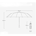 Miniatyrbillede 3 af 5: Stærk vindbestandig 3-folds 16K manuel paraply mænd parasol kvinder regn store paraplyer super solbeskyttelse og UV Lysegul