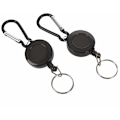 Miniatyrbild 3 av 5: 2 st Badge Reel-ID-korthållare Yoyo Ski Retractable Recoil Färg: Svart Antal: 2 st