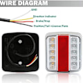Miniatyrbilde 4 av 5: LED-baklykt for tilhenger, 12V 14 LED-markeringlys for lastebil, vanntett bremselys for RV, campingvogn, traktor, varebil, 2 stk.