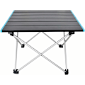 Miniatyrbillede 4 af 5: Letvægts Aluminium Bærbar Campingbord, Nemt at Bære, Perfekt til Camping, Picnic, Køkken, Have, Vandreture (Sort+Blå, 40x34.5x29.5cm)