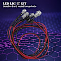 Miniatyrbillede 2 af 5: Sæt med 4 LED-lys 2 hvide 2 røde til RC-bil 1/4 1/8 Redcat Axial SCX10 D90
