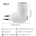 Pikkukuva 3 / 5: 4 kpl E27 kytkimellä varustettuja pistorasioita AC 220V sähköpistorasia seinäkeittiölampun sovittimelle LED-lampun pidikkeelle (valkoinen)