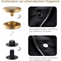Miniatyrbild 3 av 4: Snap-knappar Kit, 120 Set Metallknappar Tryckknappar med Stansklippare och 4 Stycken Fästverktygssats för Kläder Hantverk Reparationer, 6 Färger