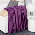 Miniatyrbillede 3 af 5: Fleece-tæppe til sofaer og senge 50X60 tommer Cozy Fleece Flannel-tæppe Mikrofiber-tæppe, F