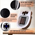Miniatyrbilde 3 av 5: Rubberskin 500 Watt Keramisk Varmeovn Mini Varmeovn Bærbar Økonomisk Varmeovn Pluggbar Varmeovn med Termostat og Timer
