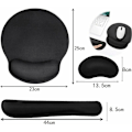 Miniatyrbilde 2 av 5: Håndleddstøtte for tastatursett, ergonomisk musematte med håndleddstøtte, sklisikker matte, minnefoam musematte, kontortilbehør for datamaskin, bærbar PC (svart)