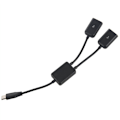 Pikkukuva 4 / 5: 4X Type C OTG USB-uros-liitäntä Dual 2.0 Latauskeskus 2 Porttia Kaapelin Y-jakaja