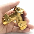 Miniatyrbillede 5 af 5: 2-vejs Y-fordeler med 3/4 messing hurtigkobling til vandingsslangetilslutning.