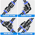 Pikkukuva 5 / 5: 8 kpl Sininen 4 mm OD 3-tie Tee Push To Connect Liittimet (PE-4)