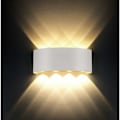 Miniatyrbillede 1 af 5: Moderne væglampe IP65 Vandafvisende 8W LED Væglamper Aluminium Indendørs Væglampe til Stue Soveværelse Gang Trappe Gangsti (Varmt Hvidt Lys, Hvid)