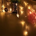 Miniatyrbillede 4 af 5: Gardinslys, LED Feelysslynger, Feelysslynger, Stjerneformet LED, 4M 96LEDs Lysstreng, LED Lysstreng Vindue Dekoration, Jul, Fødselsdag, Terrasse