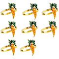 Miniatyrbild 1 av 5: Morots Servett Ringar för Matbord Set 8 Metall Middagsbord Påskfest Dekoration
