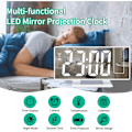 Miniatyrbild 4 av 5: Digital väckarklocka, projektionsväckarklocka för tunga sömnare, digital klocka för sovrum med stor LED-display, 12/24H, USB-laddningsport, snooze