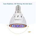 Miniatyrbild 4 av 5: 80 LED växtlampa fullspektrum 220V för inomhusväxter suckulenter blommor hydroponisk växthus, E14