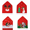 Miniatyrbild 2 av 5: Julstolsöverdrag, 4-pack Tomte Stolsöverdrag Julstolshatt för Juldekoration Middagsfest - Julstolshatt (Julstol