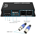 Miniatyrbillede 4 af 5: Højtydende LED DMX-controller LED DMX 512 dekoder dæmper driver DC12V-24V til RGB LED-strimmel eller lys (3 kanaler)