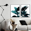 Miniatyrbild 2 av 5: 2 st/set GRÖN PLANTA Canvas Art Print Vägg Affisch Väggbilder Väggkonst Målning för Sovrum Vardagsrum Dekoration Ram ingår ej 40cm 50cm