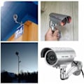 Miniatyrbild 5 av 5: Dummykamera 2-pack, Falska Utomhuskameror för Inomhus- eller Utomhusbruk, med Kulform och Blinkande LED, RTGPT (Silver)