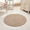 Miniatyrbilde 1 av 5: Håndvevd teppe, rundt teppe, til stue, soverom, bad, barnerom, beige, 40 x 40 cm-Sunny