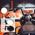 Miniatyrbillede 5 af 5: Motorcykel Bakview Spejle, Runde Motorcykel Bakview Spejle 7/8 Tommer 22mm Runde Stang End Spejl-
